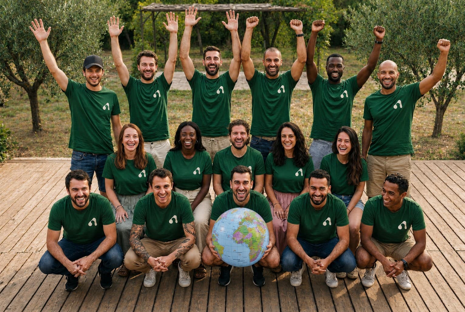 L'équipe Uclic en t-shirt vert lors du séminaire de Lourmarin, septembre 2025